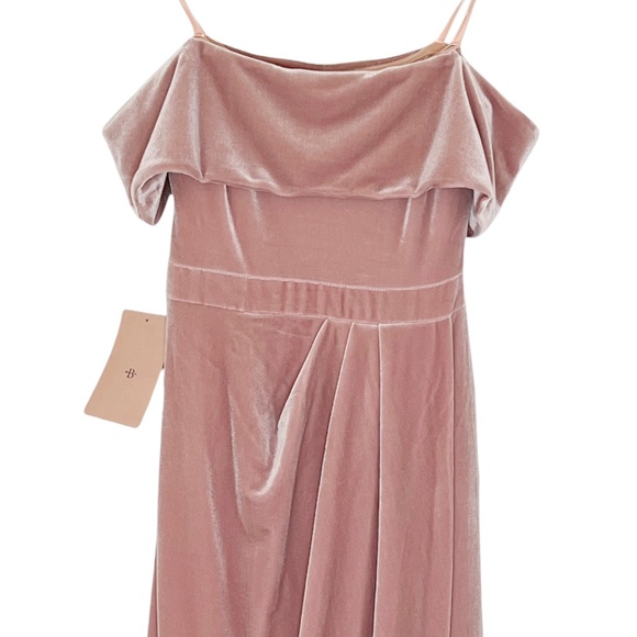 Anthropologie BHLDN Edison Off The Shoulder Velvet Tulip Dress - Picture 6 of 14